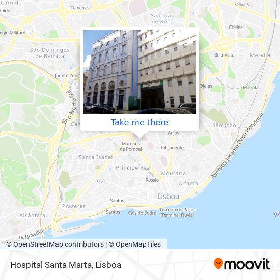 Hospital Santa Marta mapa