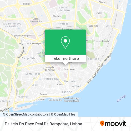 Palácio Do Paço Real Da Bemposta mapa