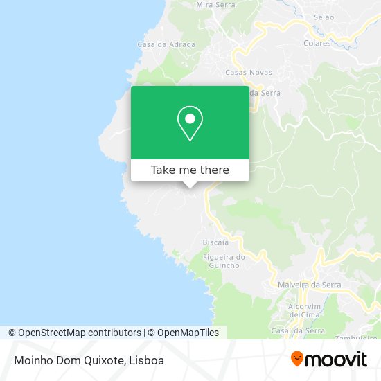 Moinho Dom Quixote mapa