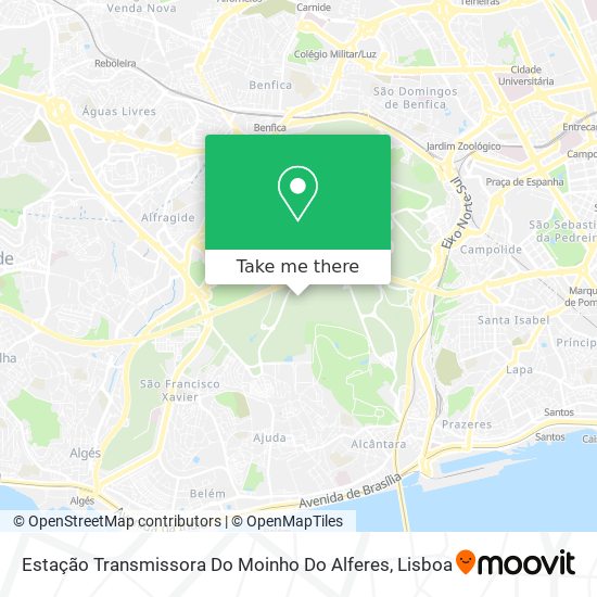 Estação Transmissora Do Moinho Do Alferes mapa