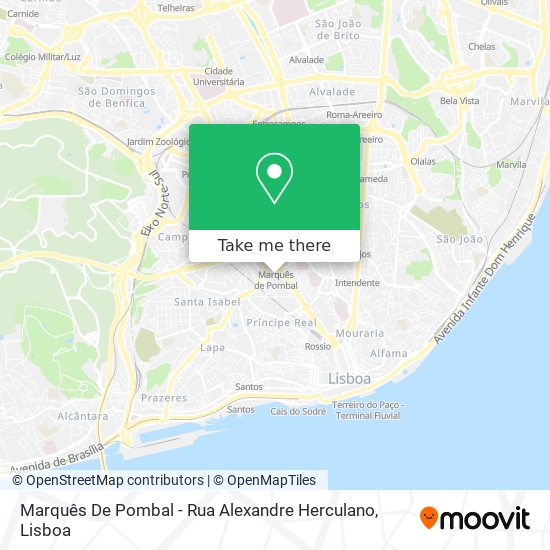 Marquês De Pombal - Rua Alexandre Herculano mapa