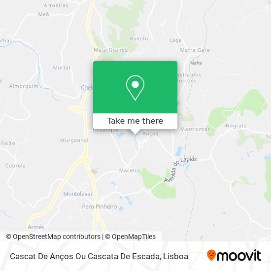 Cascat De Anços Ou Cascata De Escada mapa