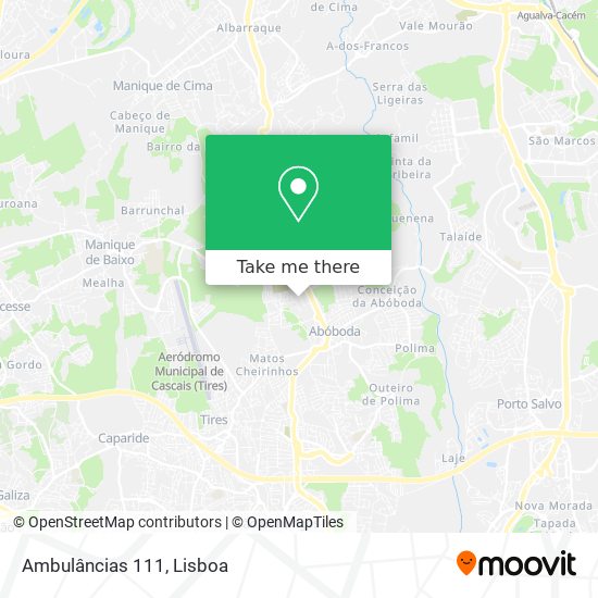 Ambulâncias 111 mapa