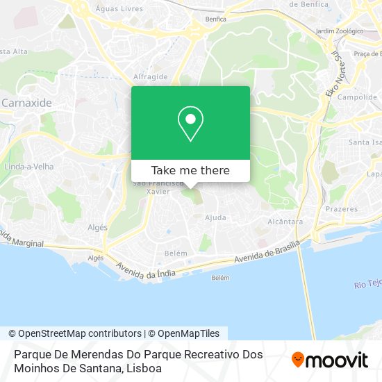 Parque De Merendas Do Parque Recreativo Dos Moinhos De Santana map