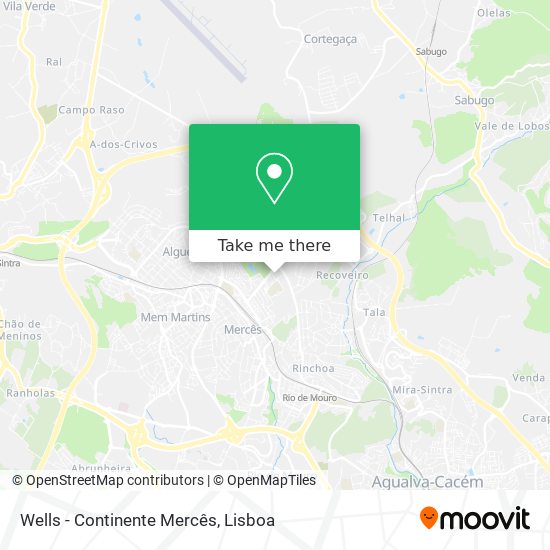 Wells - Continente Mercês map