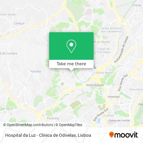 Hospital da Luz - Clinica de Odivelas map