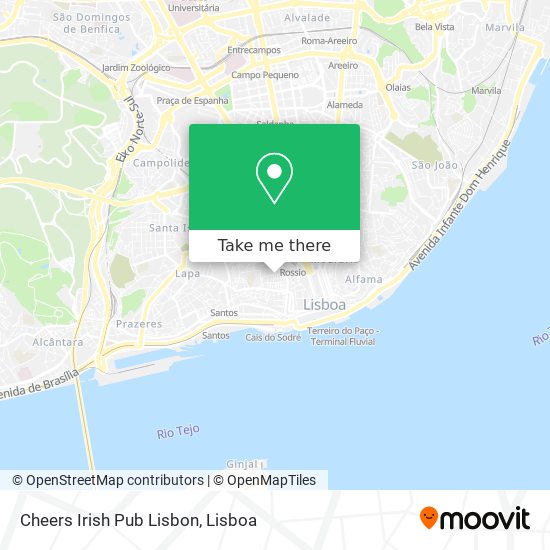 Cheers Irish Pub Lisbon map