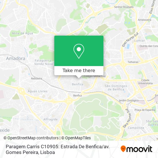 Paragem Carris C10905: Estrada De Benfica / av. Gomes Pereira map