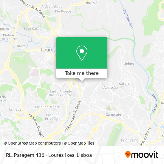 RL, Paragem 436 - Loures Ikea map
