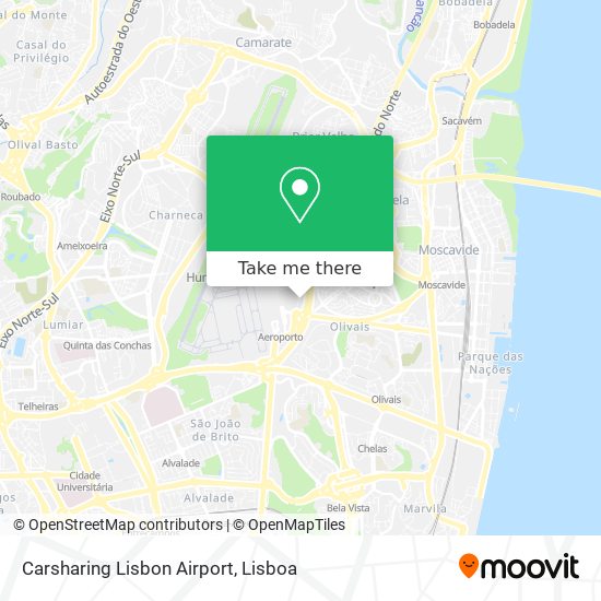 Carsharing Lisbon Airport map