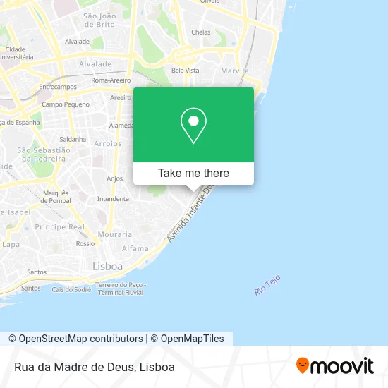 Rua da Madre de Deus map