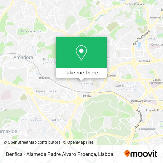 Benfica - Alameda Padre Álvaro Proença map