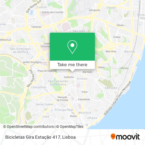 Bicicletas Gira Estação 417 mapa