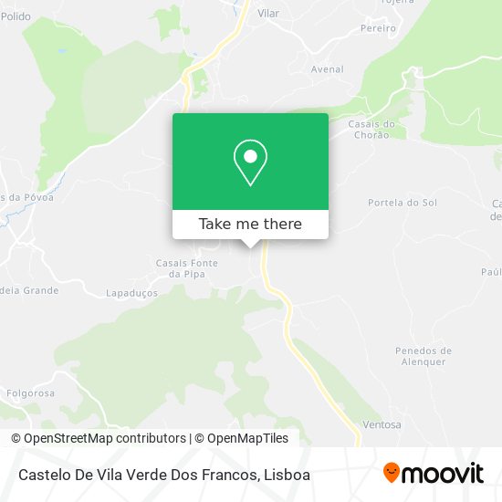 Castelo De Vila Verde Dos Francos mapa