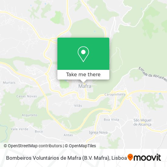 Bombeiros Voluntários de Mafra (B.V. Mafra) mapa