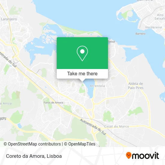 Coreto da Amora map