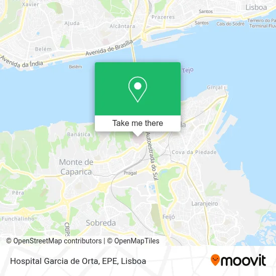 Hospital Garcia de Orta, EPE map