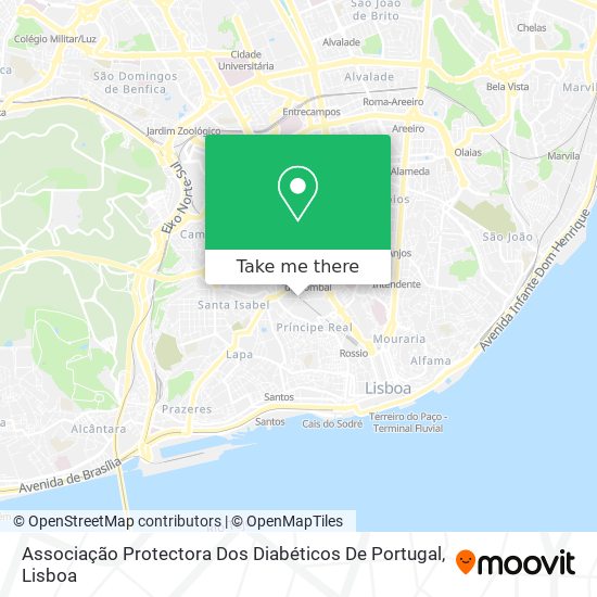 Associação Protectora Dos Diabéticos De Portugal map