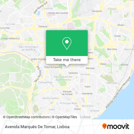 Avenida Marquês De Tomar mapa