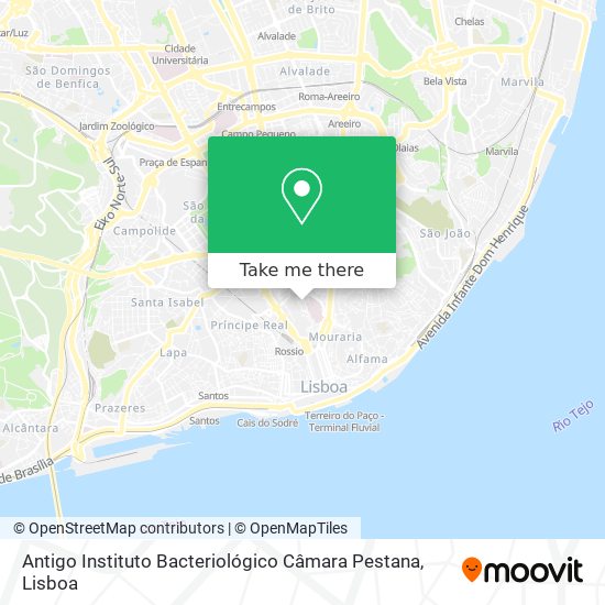 Antigo Instituto Bacteriológico Câmara Pestana mapa
