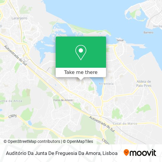 Auditório Da Junta De Freguesia Da Amora mapa