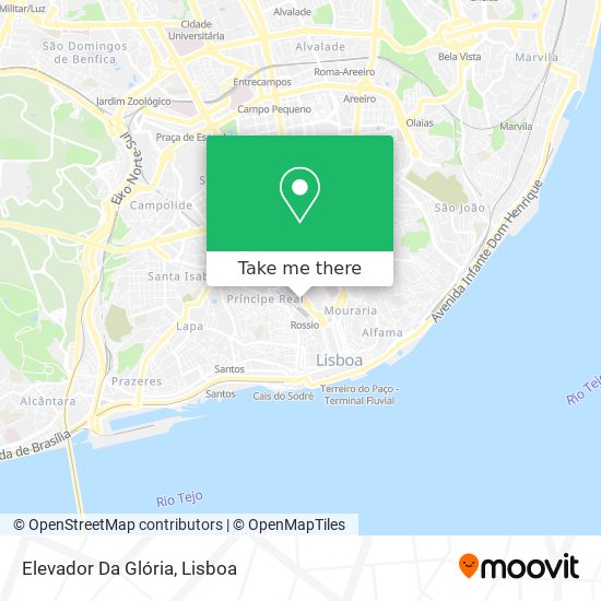 Elevador Da Glória map