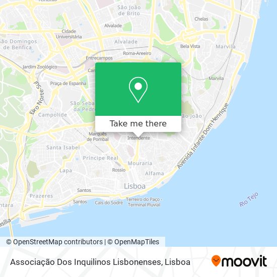 Associação Dos Inquilinos Lisbonenses mapa