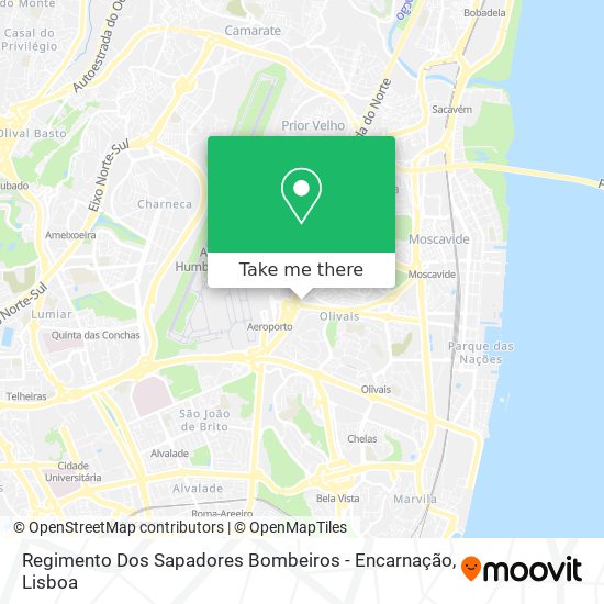 Regimento Dos Sapadores Bombeiros - Encarnação mapa