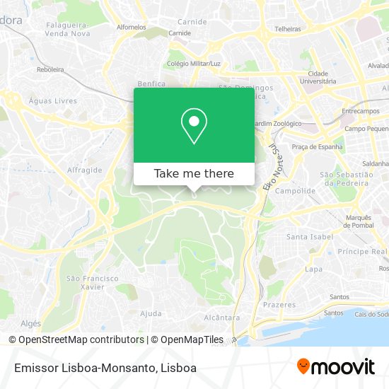 Emissor Lisboa-Monsanto mapa