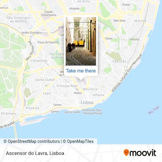 Ascensor do Lavra map