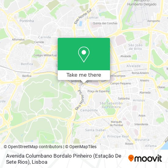 Avenida Columbano Bordalo Pinheiro (Estação De Sete Rios) mapa