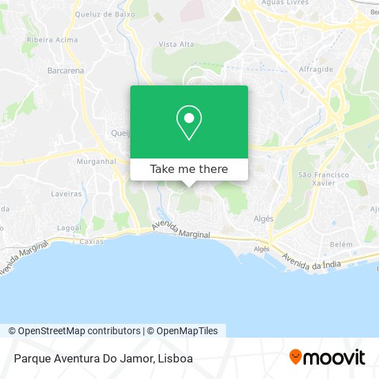 Parque Aventura Do Jamor mapa