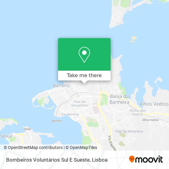 Bombeiros Voluntários Sul E Sueste mapa