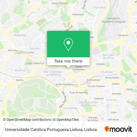 Universidade Católica Portuguesa Lisboa map