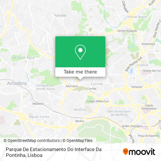 Parque De Estacionamento Do Interface Da Pontinha mapa