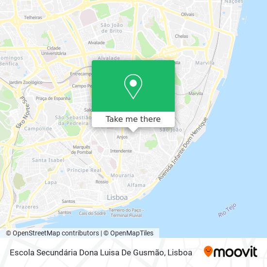 Escola Secundária Dona Luisa De Gusmão mapa