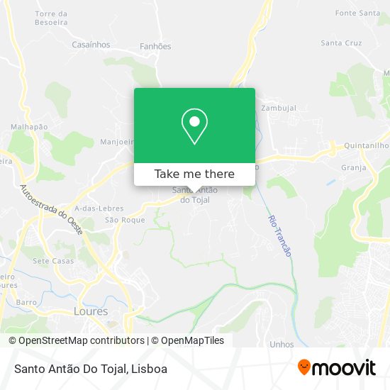 Santo Antão Do Tojal mapa
