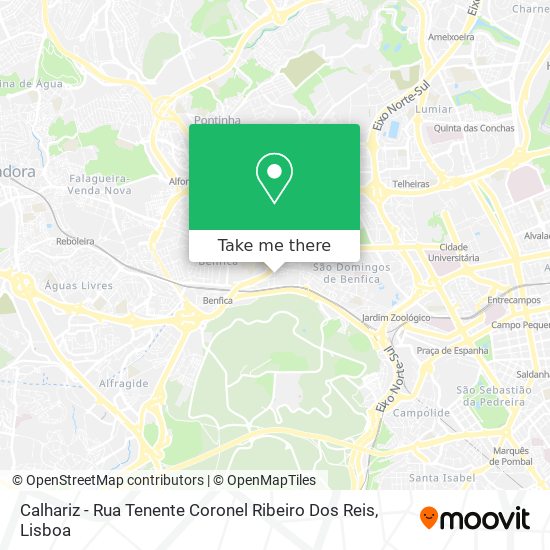 Calhariz - Rua Tenente Coronel Ribeiro Dos Reis map