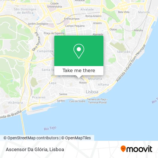 Ascensor Da Glória map