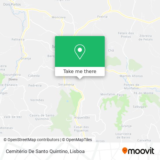 Cemitério De Santo Quintino mapa
