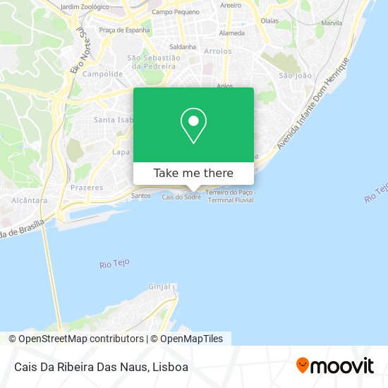 Cais Da Ribeira Das Naus mapa