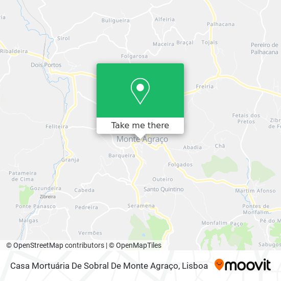 Casa Mortuária De Sobral De Monte Agraço map