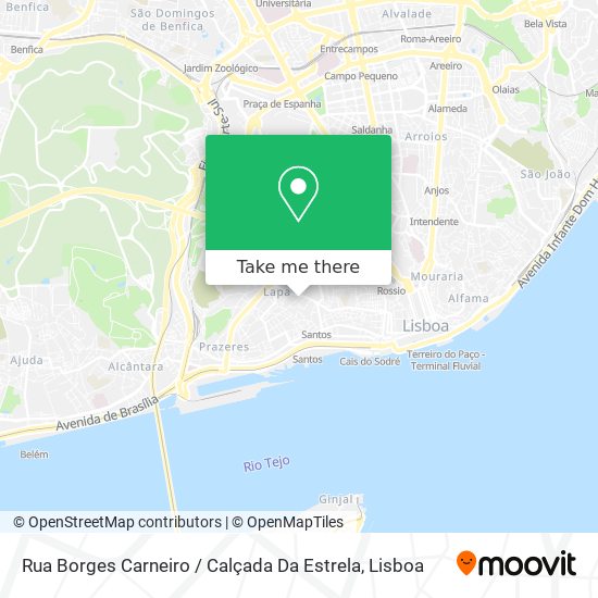 Rua Borges Carneiro / Calçada Da Estrela mapa