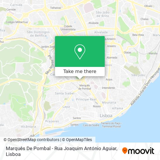 Marquês De Pombal - Rua Joaquim António Aguiar mapa