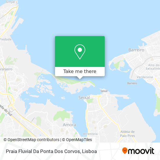Praia Fluvial Da Ponta Dos Corvos map