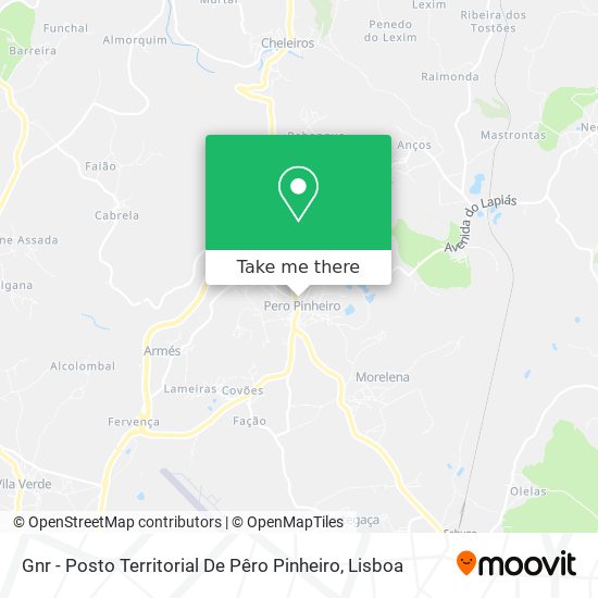 Gnr - Posto Territorial De Pêro Pinheiro map