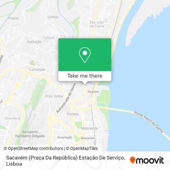 Sacavém (Praça Da República) Estação De Serviço map