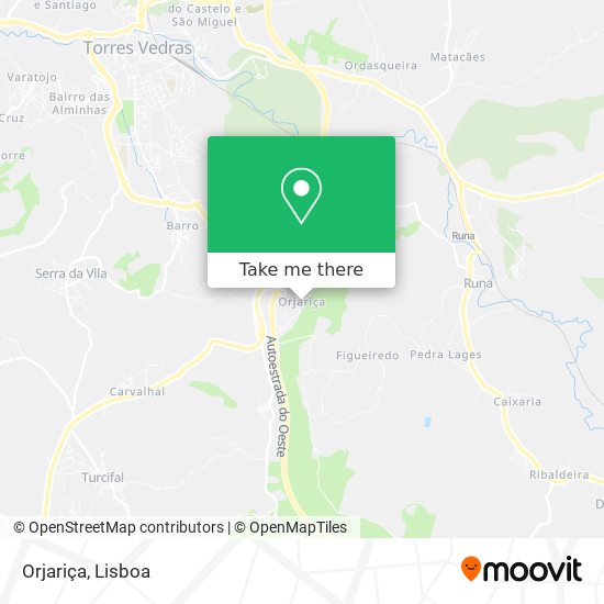 Orjariça mapa