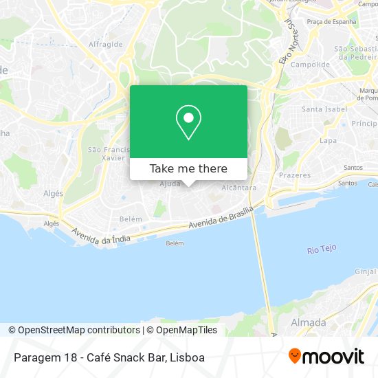 Paragem 18 - Café Snack Bar mapa