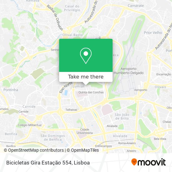 Bicicletas Gira Estação 554 mapa